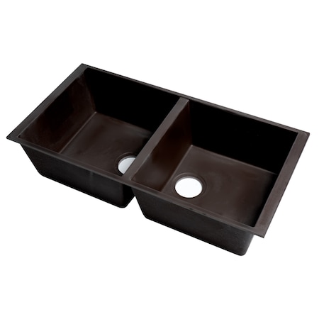 Alfi Brand Chocolate 34" Undermount Dbl Bowl Granite Composite Kitchen Sink AB3420UM-C